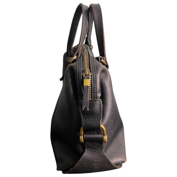 Madewell Leather Handbag Purse Black Top Handle Satchel - Picture 2 of 16